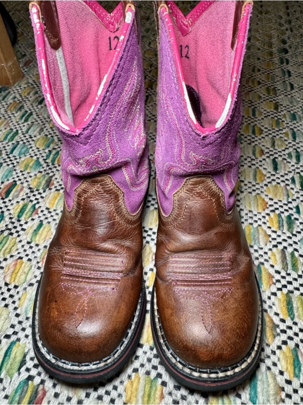 Ariat Fatbaby Cowgirl Western Boot Size 12 Kids Girls Youth